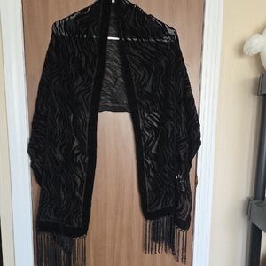 Excellent Condition  Black Zebra Print Scarf